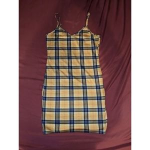 Yellow Plaid Mini Dress